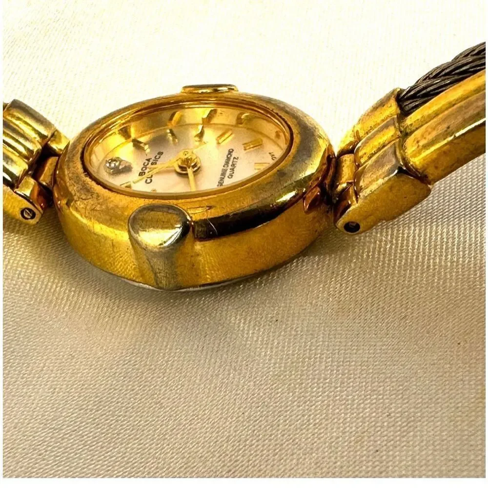 Boca Classics genuine diamond quartz watch